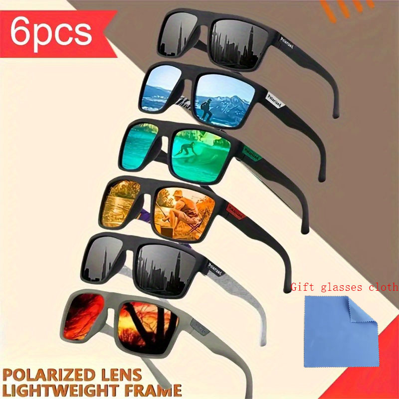 TEMU Square Fashion Polarized Glasses, Tac Lenses, Suitable For Men And Women' Leisure, Fashionable Decoration, Lightweight Design