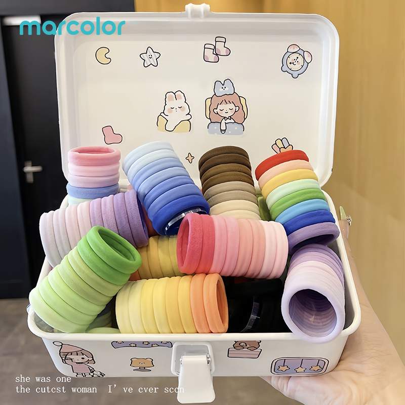 32pcs Soft Gradient Hair Tie Set with Clear Storage Case