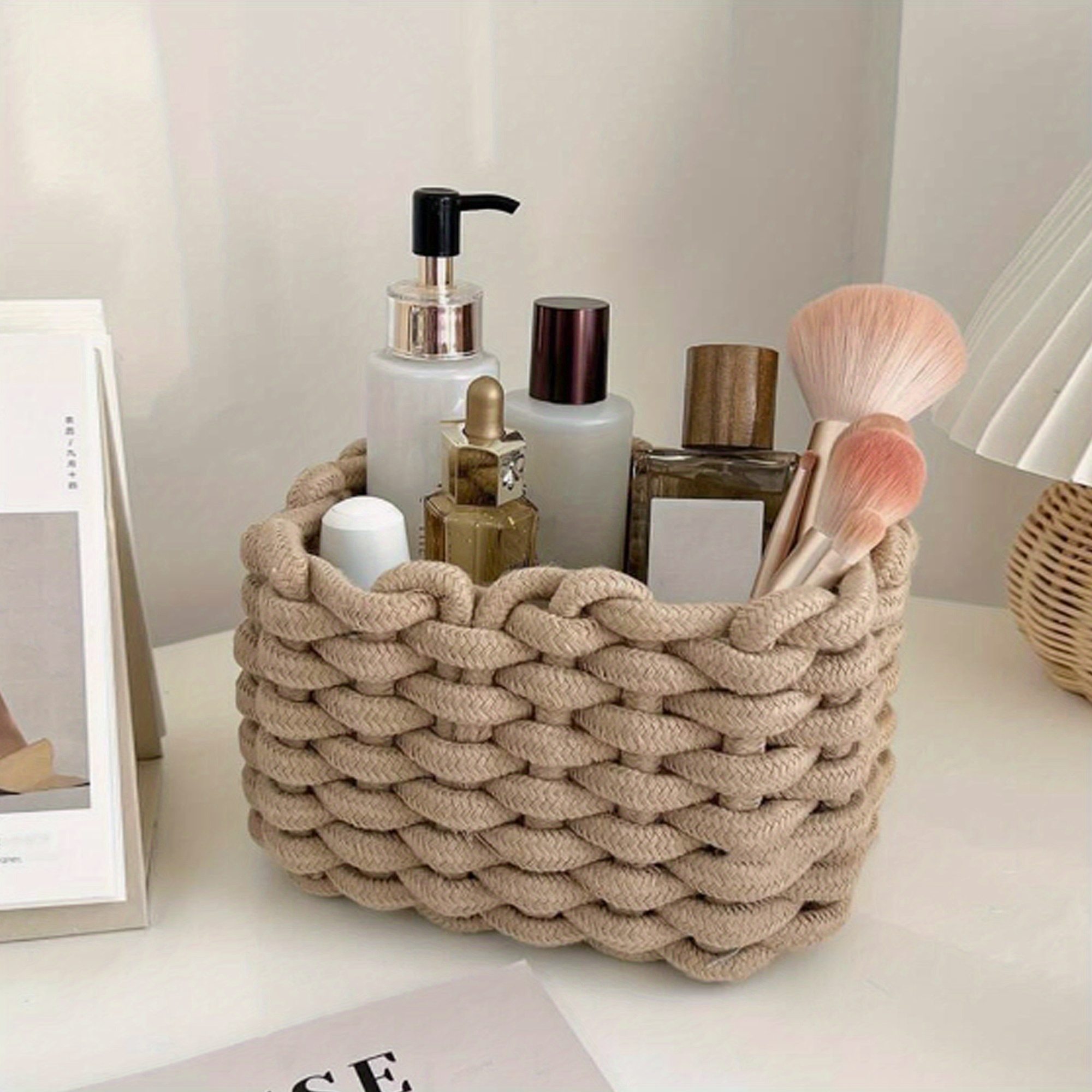 

Basket - Chunky For Desk Organization, Bathroom & Picnic Ready, Bathroom Organizers And Storage