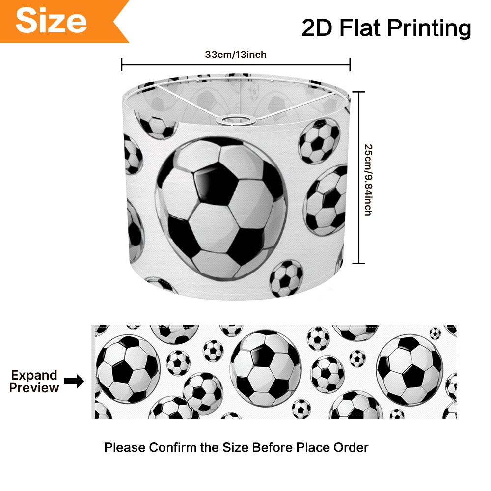 TEMU (Plat 2D) 1 pièce Abat-jour Motif Ballons de Foot - Éclairage Uniforme, Design Tendance, Compatibilité Universelle, Idéal pour une Décoration