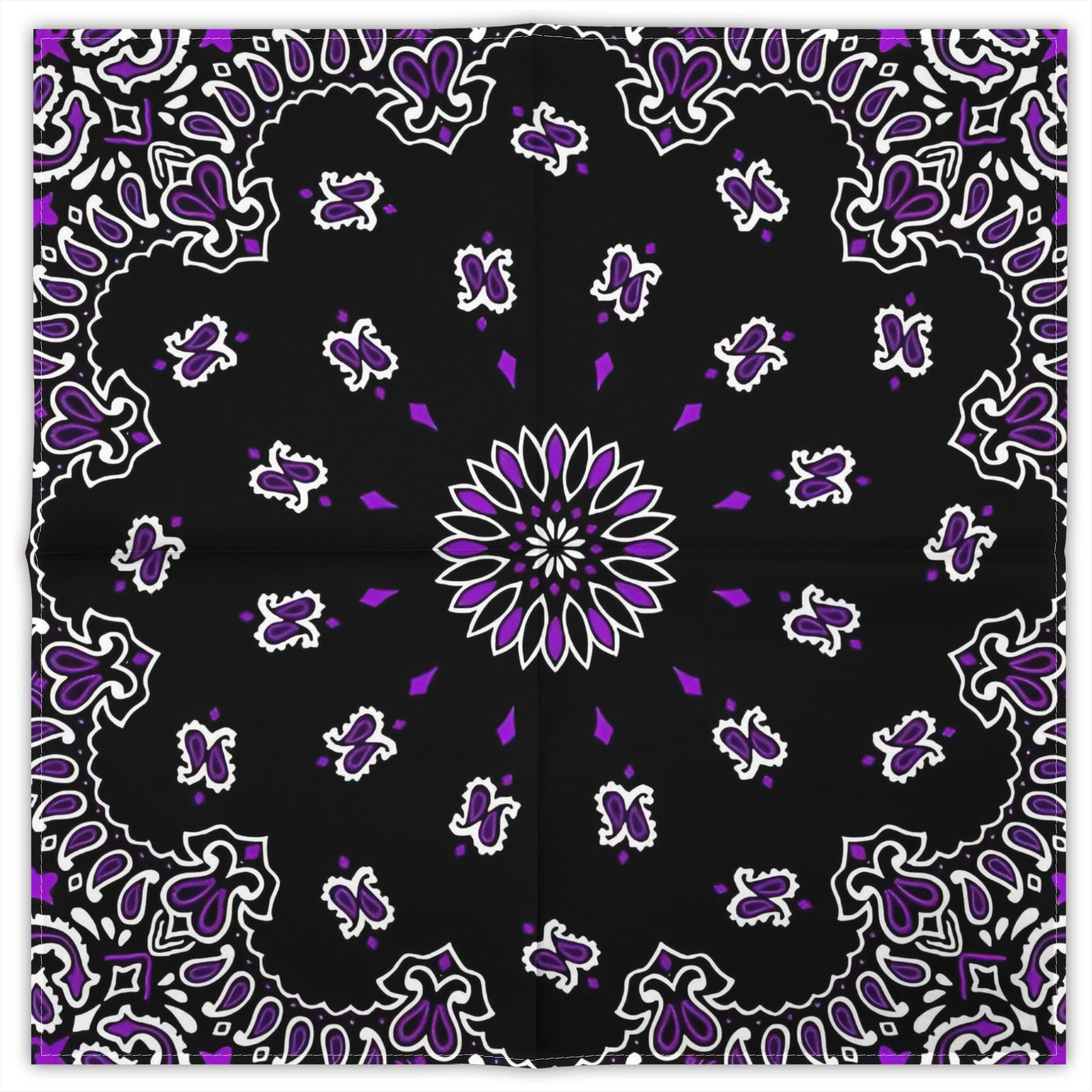 TEMU Men's Scarf In Black And Purple, A Lightweight And Soft Polyester Bandana, Outdoor Travel, Casual Wear, Or As A Holiday Gift