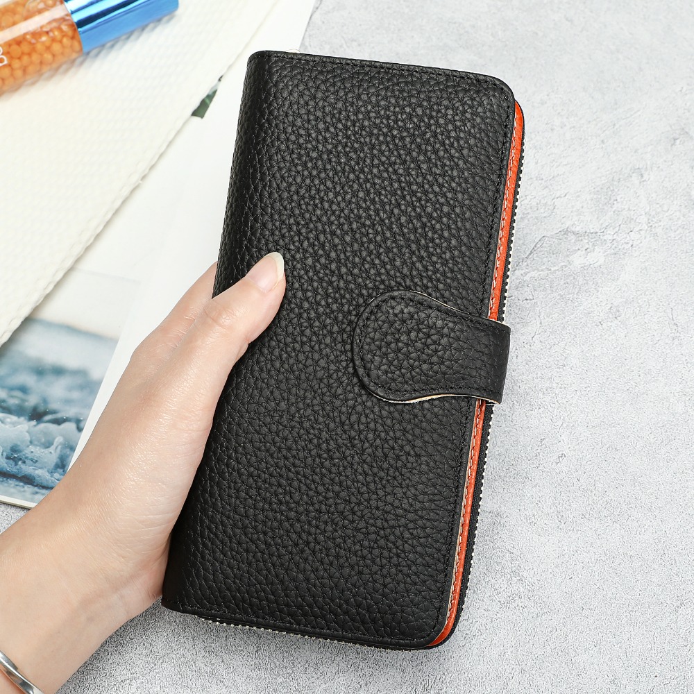 Image of Women's Long Top-grain Genuine Leather Multi-compartment Wallet Stylish And Versatile Clutch High-quality Minimalist Coin Purse Perfect For Daily Use Ideal Gift For Birthdays And Anniversaries