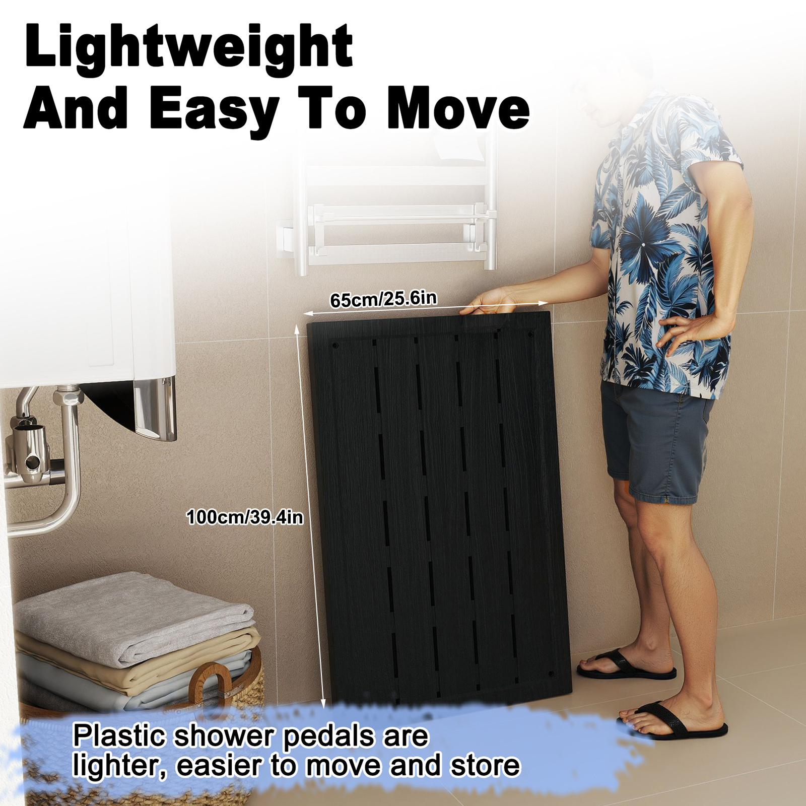 Plastic Shower Mat, Floor Element, Bath Mat, Garden Shower, Non-slip, For Pool, Bathroom, Shower, Bathtub With Drain