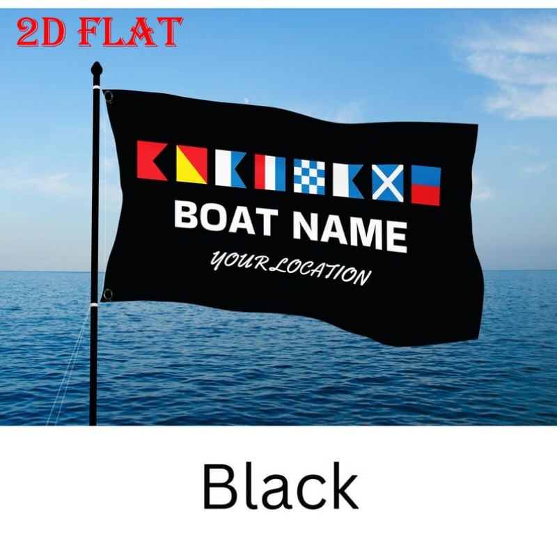 Two-Dimensional Flat Flag Designed for Boats, Custom Gift