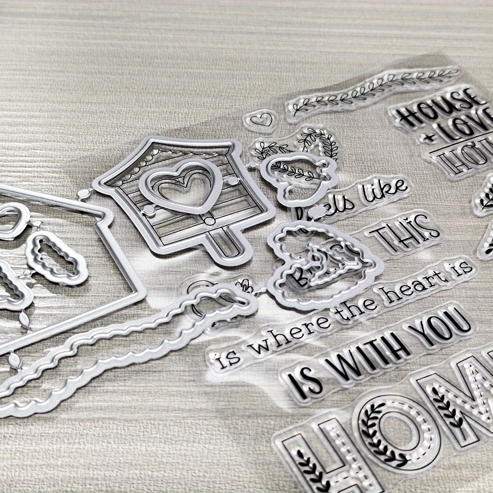 Lot De Tampons Transparents Et Matrices De Découpe Pour La Fabrication De Cartes Et Les Albums Créatifs, La Décoration Et Le Scrapbooking