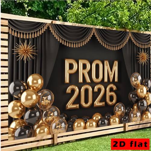 2d flat 2d flat 2d flat 2d flat 2d flat banner 1pc prom 2026 celebration scene background decoration background photo props polyester banner decor home decor room decor wall decor birthday party background decor
