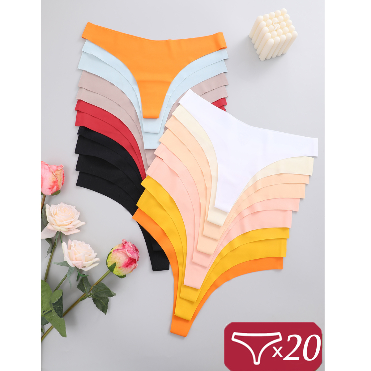 

20pcs Thong Low Waist Underwear For Women T- Lingerie Briefs