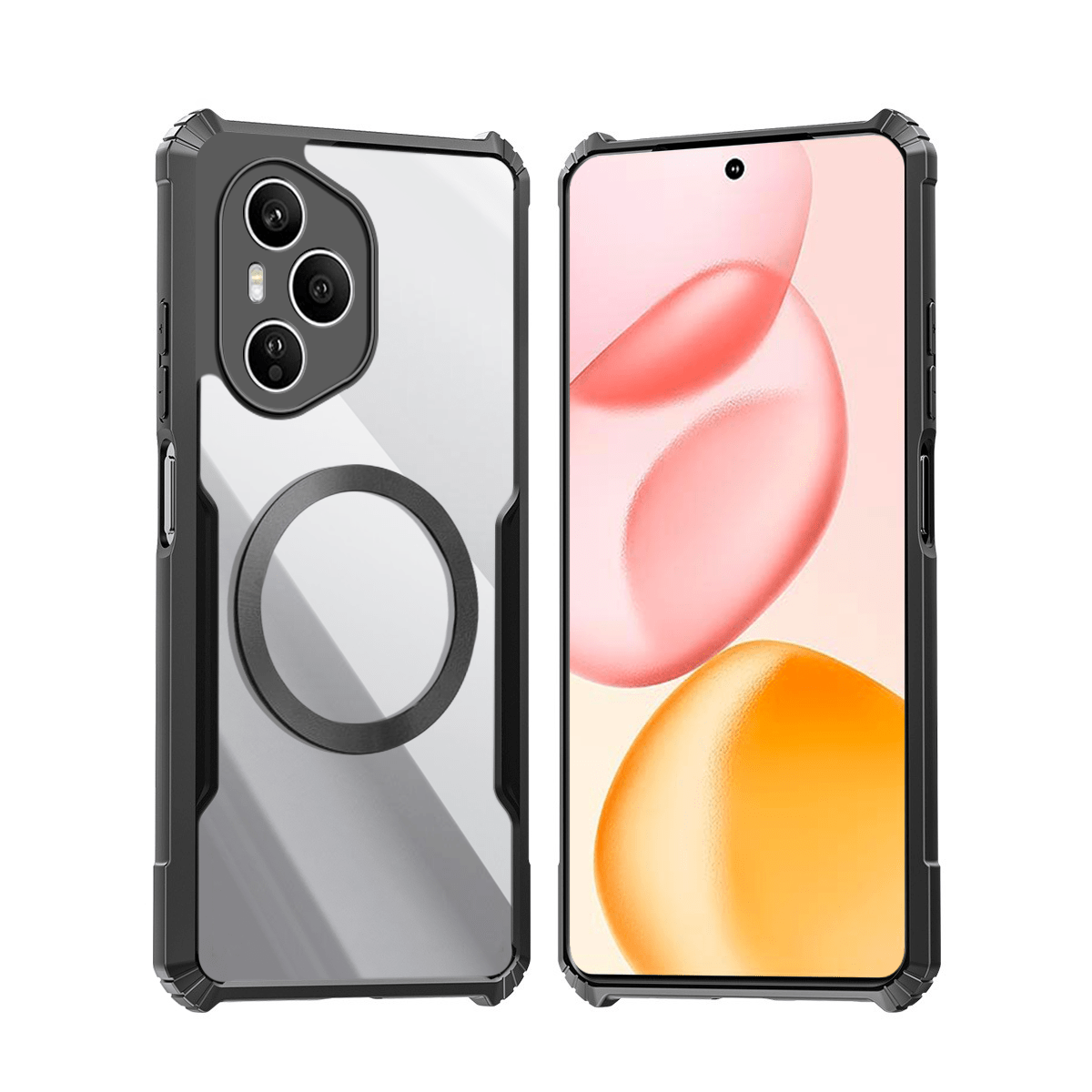 TEMU Phone Case: Compatible With Honor 400 Pro 5g Phone Cases Magnetic Casing Shockproof Soft Cover Acrylic Transparent Back Protection Shell