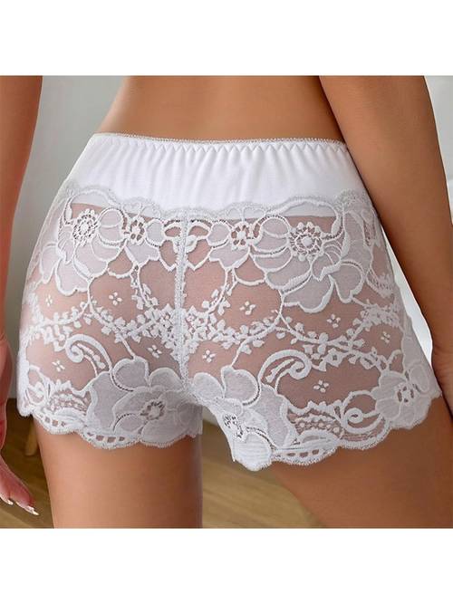 6 pack new lace panties lace boxer briefs womens solid color panties assorted colors breathable and sweat absorbing dry and comfortable womens boxer briefs underwear exuding a high end feel