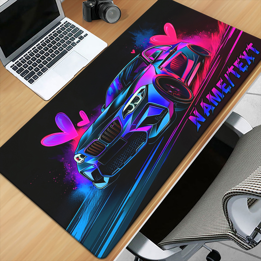 TEMU Tapis de souris personnalisable avec motif de voiture de course, XXL en caoutchouc avec impression , tapis de souris multifonctionnel pour jeu,