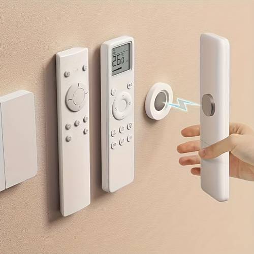 5pcs remote control holder magnetic remote control sticker holder no drill magnetic hook wall mount for thermostats and switches white durable plastic suitable for