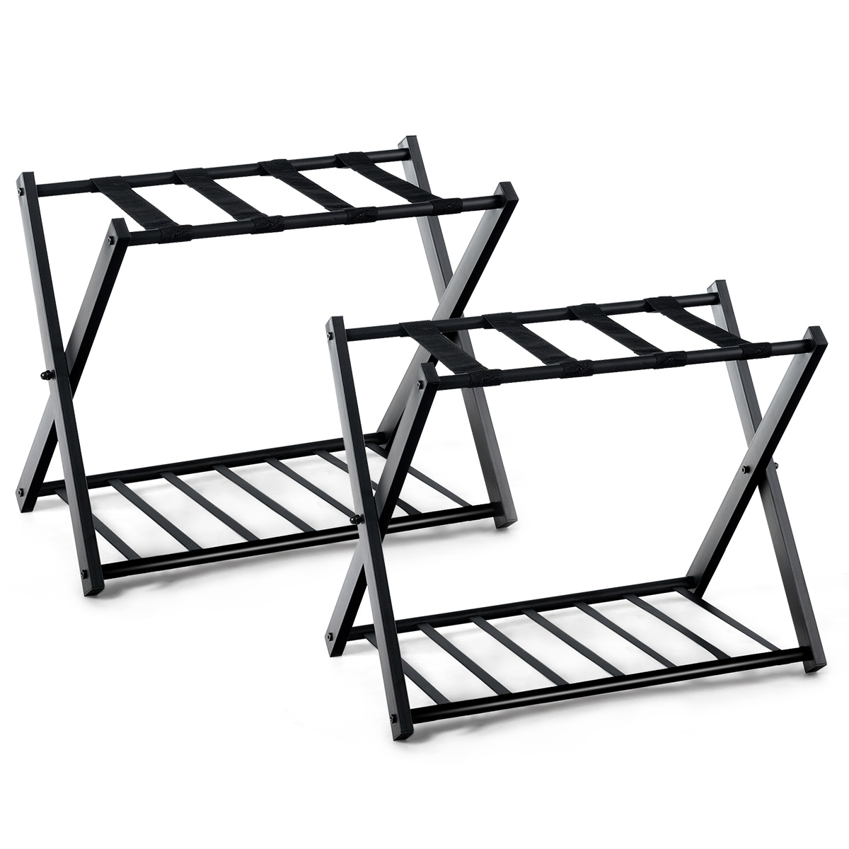   2pcs folding iron luggage rack suitcase stand for motel     suitcase storage luggage racks