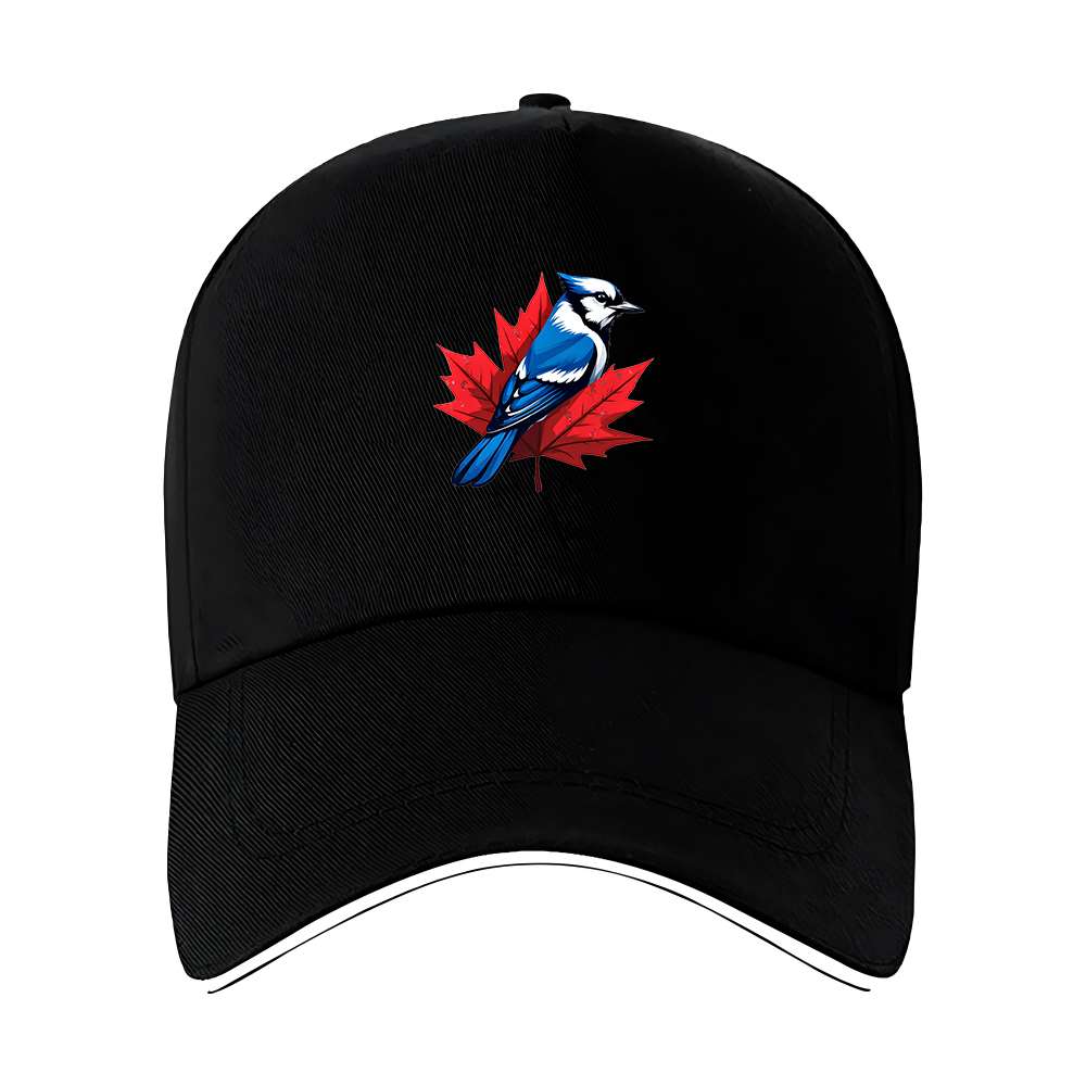 TEMU Casquette de baseball respirante avec motif de bleu sur une feuille d'érable rouge, idéale pour les entraînements, le jogging et les chapeaux