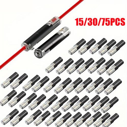 black terminals in 75pcs are plug and play universal quick connect terminals that no soldering or stripping for fast connections