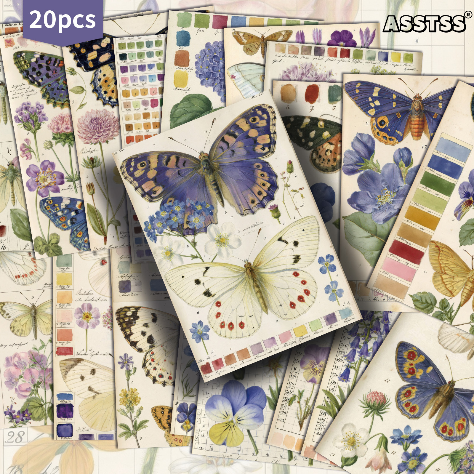 TEMU 20-pack Asstss Vintage Whimsical Postcards - 4x6 Inches Retro Junk Journal Supplies, Classic Pinup Illustrations Collectible Decorative Painting
