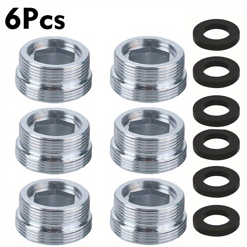 6pcs Leak-proof Faucet Adapter Kit - M24-m22 Conversion For Kitchen, Bathroom & Water Filters - Durable Alloy