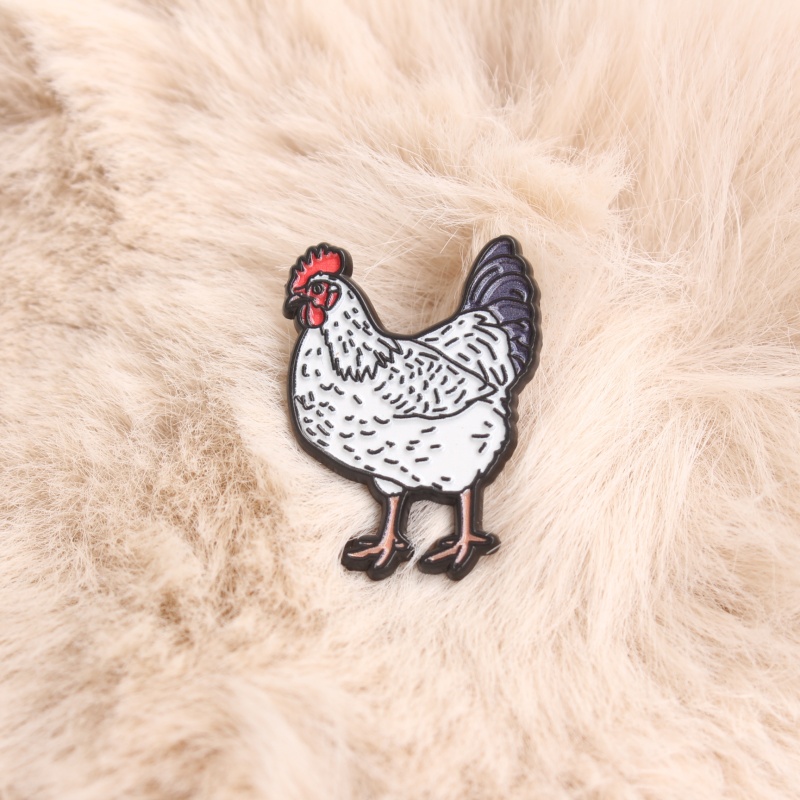 Cute Chicken Enamel Pin, Farm Animal - Themed Brooch For Bags, Jackets, Hats, Fun Poultry Accessory, Gift For &