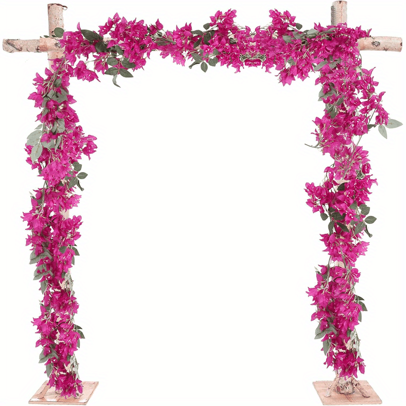 Image of 5.58ft Artificial Bougainvillea Flowers Garland 2pcs Fake Bougainvillea Vines Long Plant Faux Bougainvillea Wreaths For Centerpieces Table Runner Wedding Arch Wall Decorations