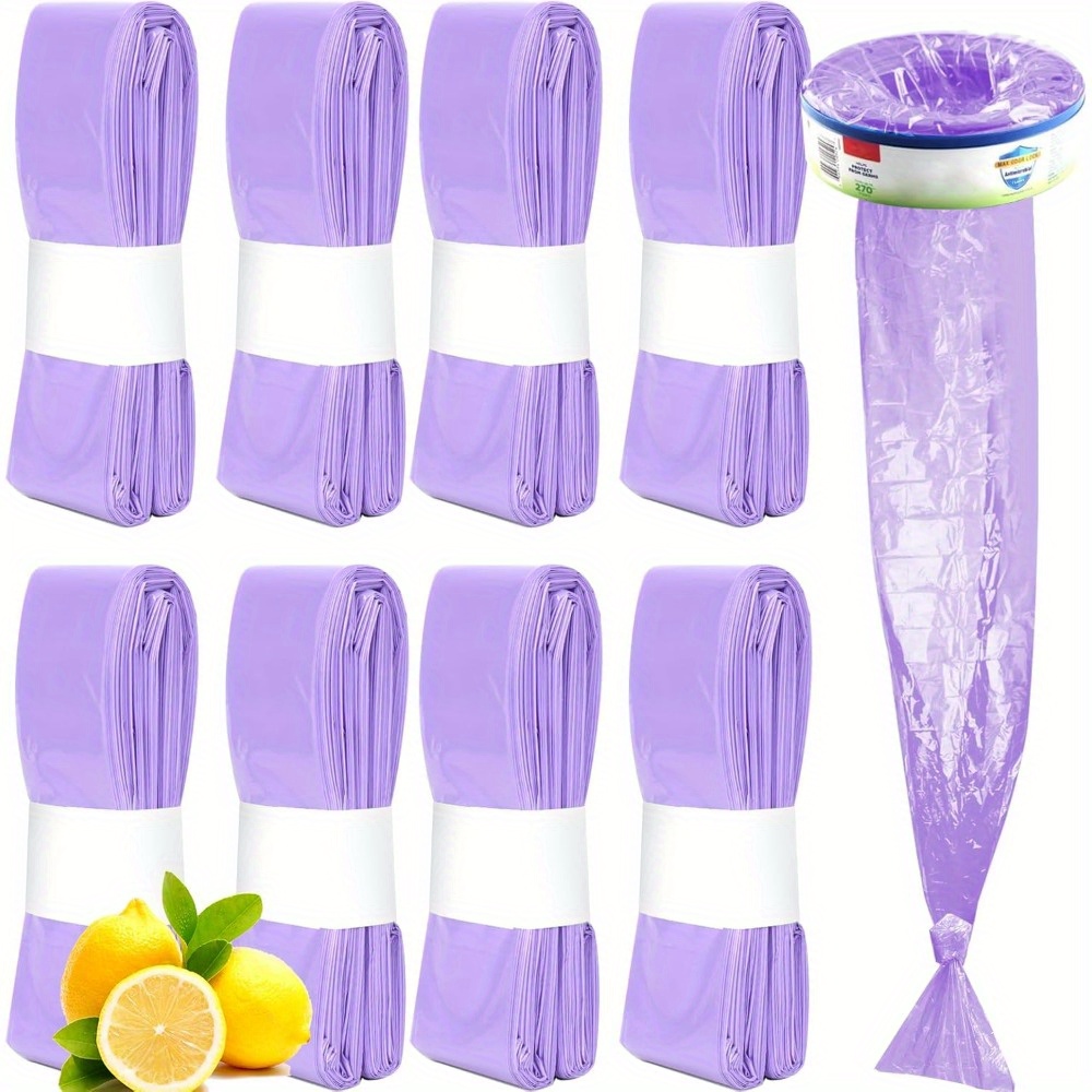 8er-Pack Zitronenduftende Windelbehälterbeutel | Kompatibel mit Genie & Munchkin | Hochwertiges PEVA-Material | Auslaufsicher, Leicht zu Reißen | Frisches Zitrusaroma | Ideal für Katzenbedarf