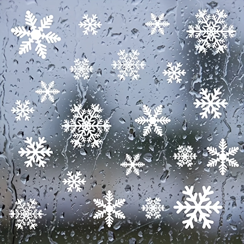 TEMU 2pcs 80pcs Detachable Window Static Snowflake Stickers, Ideal For Christmas And New Year Decorations, With White Snowflakes Of Various Sizes And