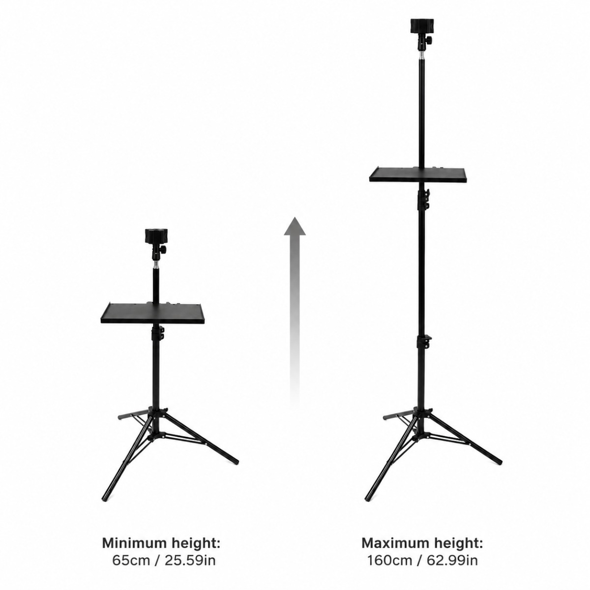 TEMU Microphone Tripod Floor Stand With Rotatable Accessory Tray, Height Adjustable Mic Stand With 180° Swivel Mic Clip For Live Streaming, Podcast,