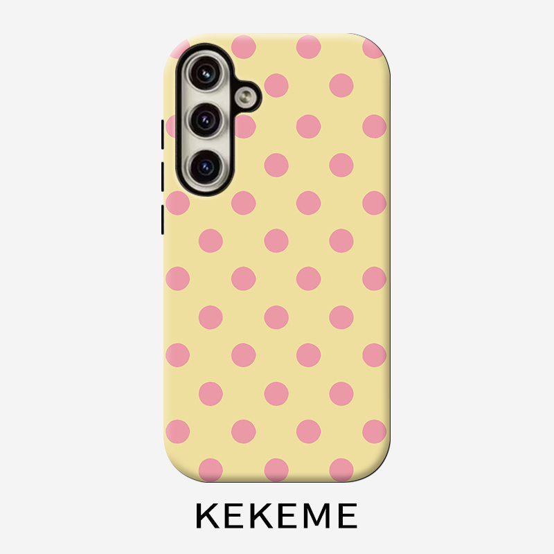 TEMU Phone Case - Phone Case: Kekeme Minimalist Light Beige Background Polka Dot Film 2-in-1 Phone Case, Suitable For Galaxy S26 S25 S24 S23 S22 S21