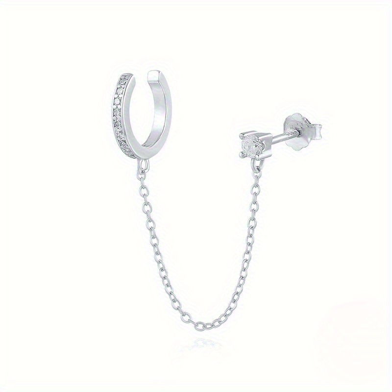 E-shop Elegante goldenfarbene Quastenohrringe mit funkelnden Zirkonia - Piercing-freies Creolen-Design, leichter Luxusstil für den und formelle
