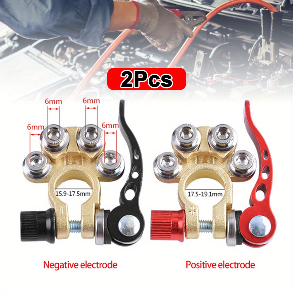 

1 Pair Car Battery Terminals Quick Disconnect Connectors Wire Cable Shut-off Connectors Auto Accessories