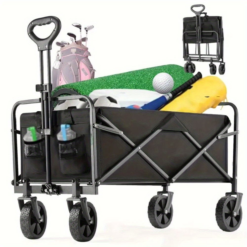 450 330 220lbs capacity heavy duty all terrain folding cart   and 800d oxford fabric foldable multi purpose wagon for camping gardening beach shopping track and field equipment transport vehicle no   wagons carts heavy duty foldable clearance Product details 7