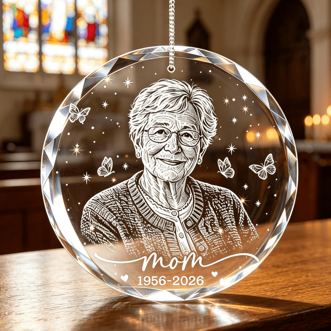 TEMU Pendant Ornaments, Custom Photo, Mother Photo Portrait Of Relatives - Personalized Engraved Gift, From Your Photo, 3 Inches, Custom Christmas