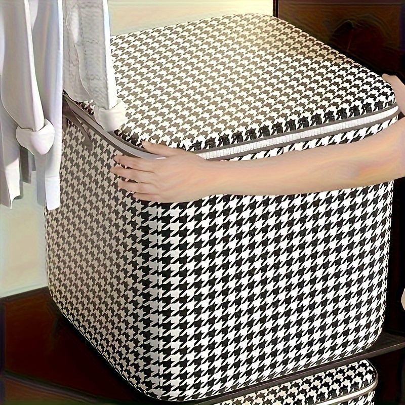 

3 Pcs Gallon Gingham Thickened Storage Box Large Capacity Clothes Quilt Storage Bucket Dustproof Moisture-proof Bag With Carry Handle Storage Box Storage Basket Basket