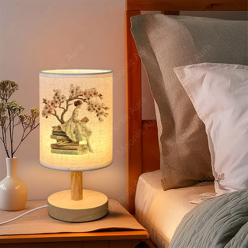 USB Powered Fabric Desk Lamp for Nightstand