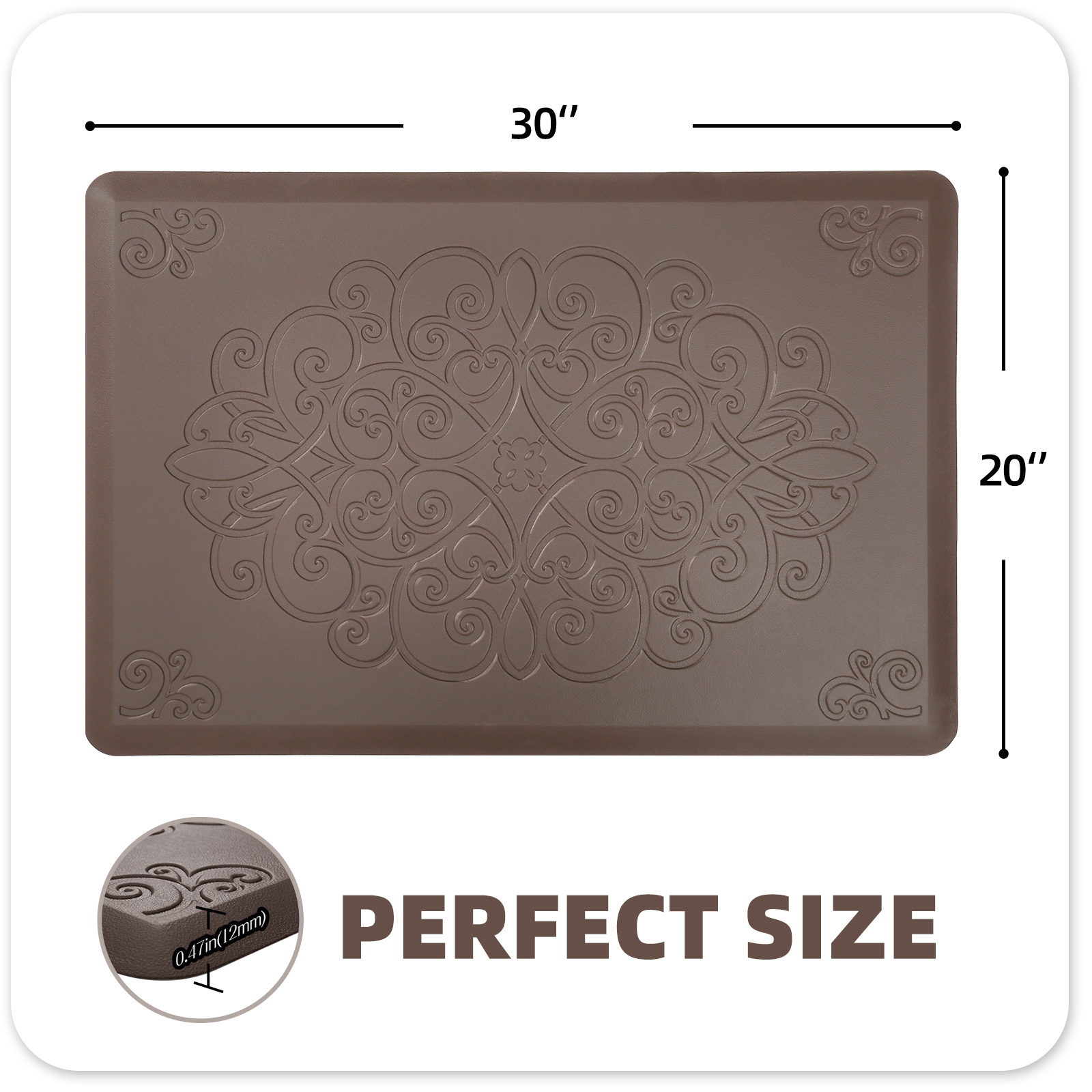 TEMU 1pc Kitchen Mat Non-slip Waterproof Kitchen Rug For House Office Standing Desk Kitchen Rugs Non Slip Washable Mom Christmas Gifts