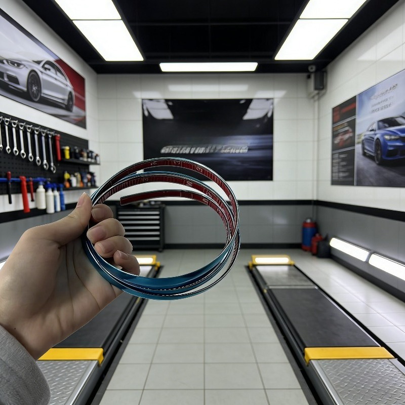 TEMU Fashionable Car Chrome Trim Strips – Made Of High-quality Pvc Material With Dual-tone Silvery-chrome Ends, Featuring A High-gloss Surface And