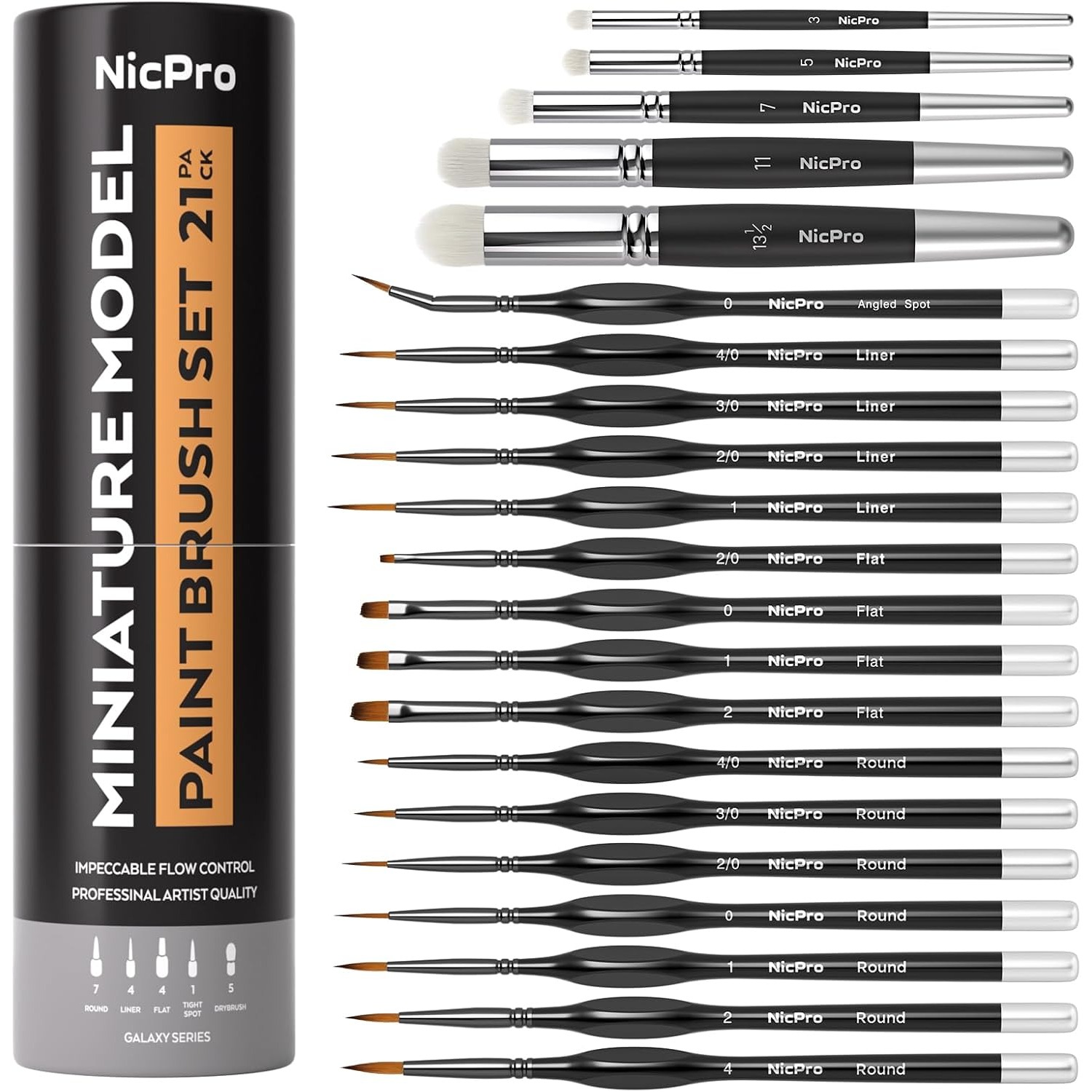 Miniature Paint Brushes Set, 21pcs/31pcs Detail Drybrush Model Painting Brushes With Container, Fine Paint Brushes For Acrylic Watercolor