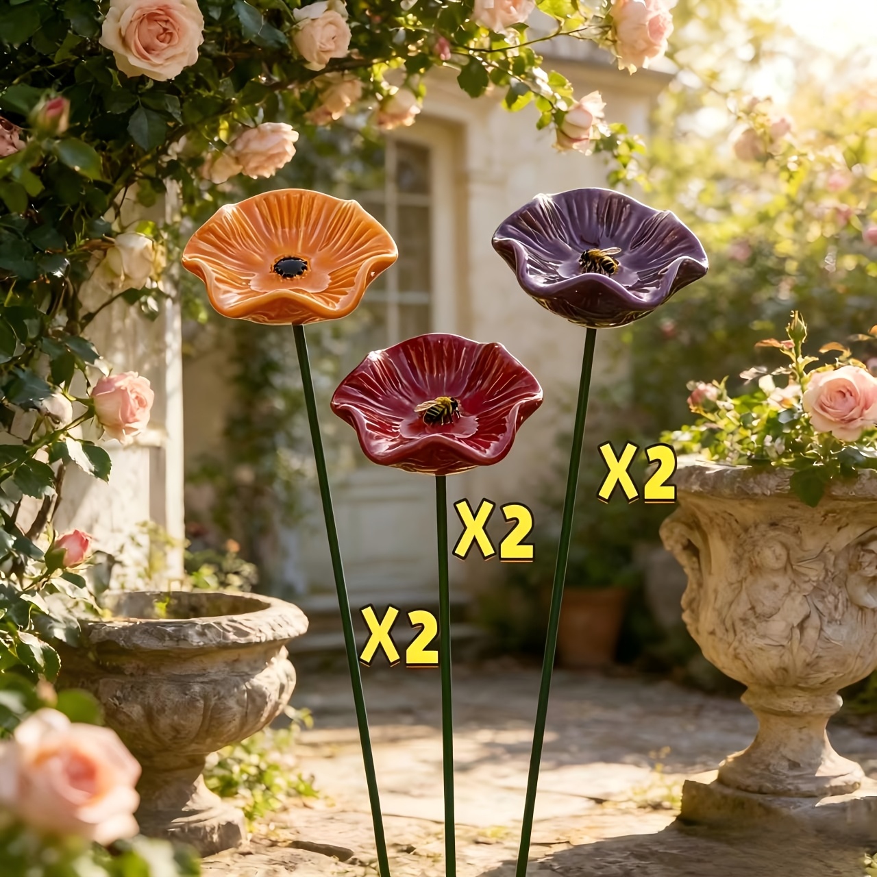 6pcs Set: Ceramic Feeder, Bee Feeder, Ceramic Craft, Water Feeder, Handmade Ceramic Feeding Tools, Ideal For Feeding Bees And Butterflies Outdoors, Great For Indoor Decoration
