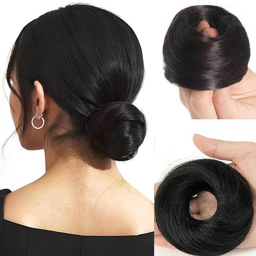 TEMU Human Hair Bun Hair Bun, Human Straight Loop Hair Bun, Human Hair Extensions, Hair Bun Hair Pieces, Suitable For All Women' Use, ! 1pc