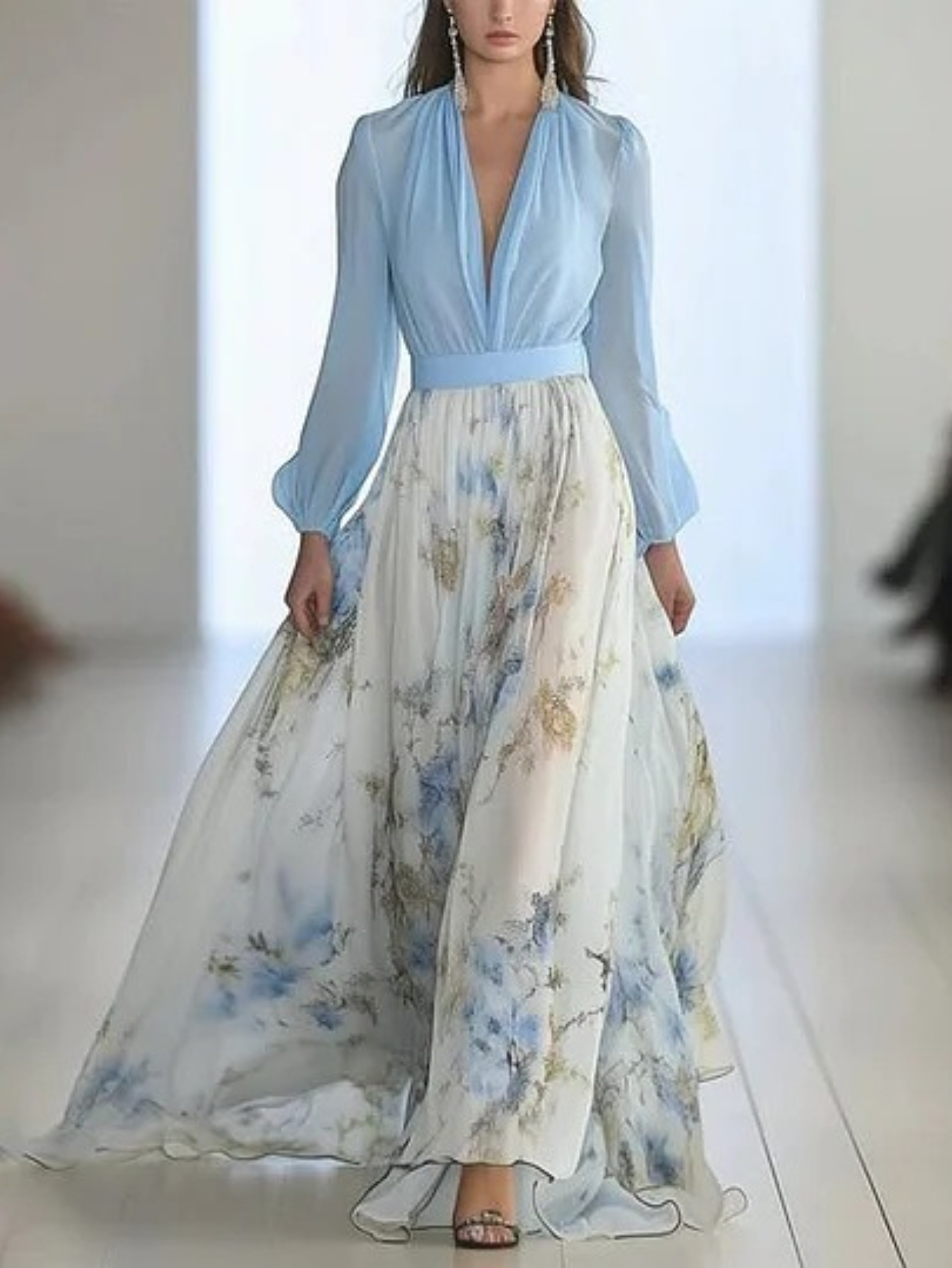 light blue floral dresses sold on Temu United States