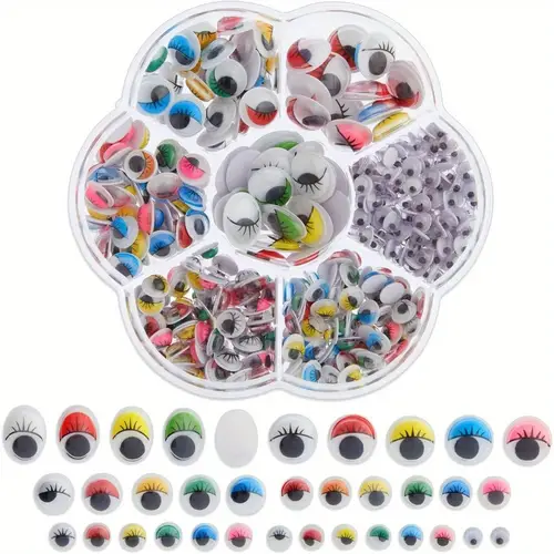 600pcs self colorful googly eyes durable plastic great for crafts and decorations with convenient storage case