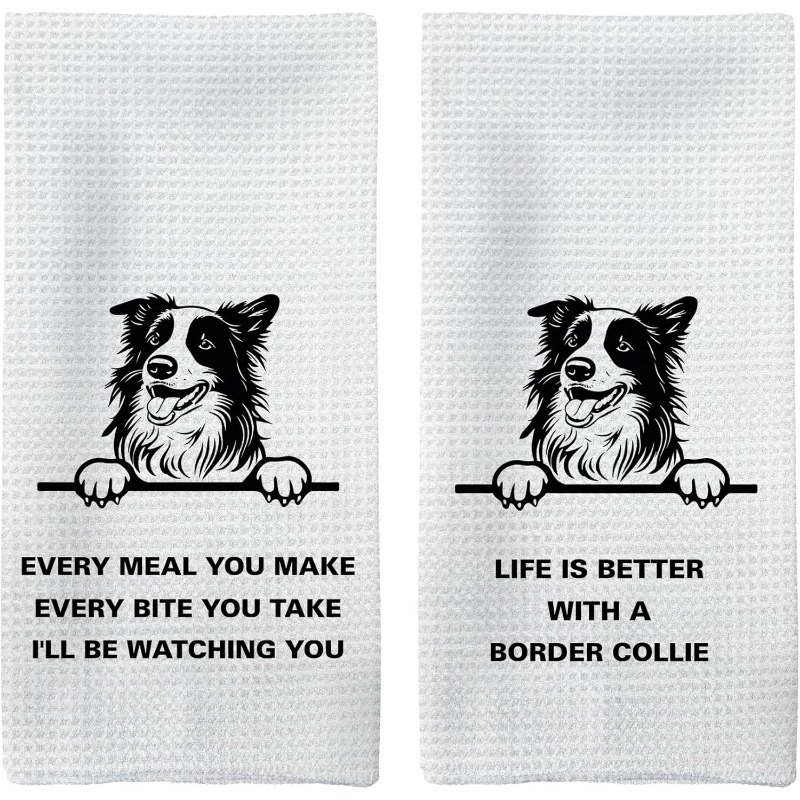 

2pcs Kitchen Towels - 18x26" Polyester Dish & Tea Towels, Perfect Gift For Dog Lovers, Women, And Home Decor, Dish Towels