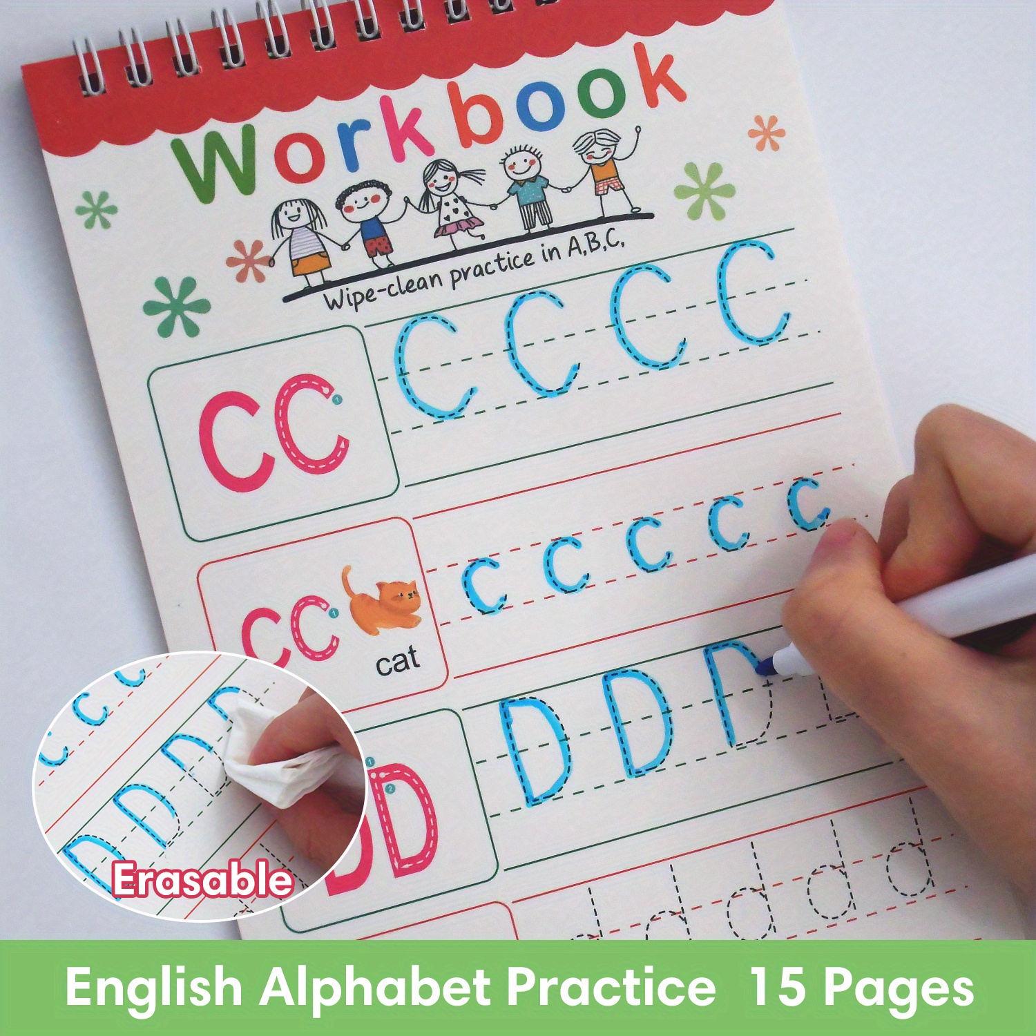 Image of Activity For Children Aged 3 And Up To Practice Alphabet And Numbers From 1 To 100 With Erasable Tracing. A Wipe-clean For Preschool And Kindergarten Language Learning, Suitable For Homeschooling
