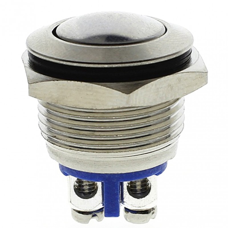TEMU 16mm Metal Push Button Switch Small Round Waterproof Power For Car Marine Boat, Without Battery
