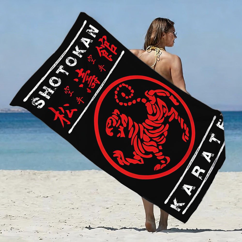 TEMU Karate Beach Towel Martial Arts Enthusiast Pool Bathroom Towel Holiday Birthday Graduation Gift