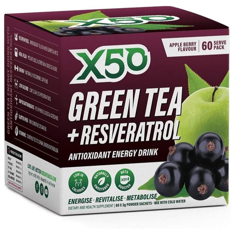 X50 Green Tea - Resveratrol Lemon and Ginger - 60 Serve - Image 4