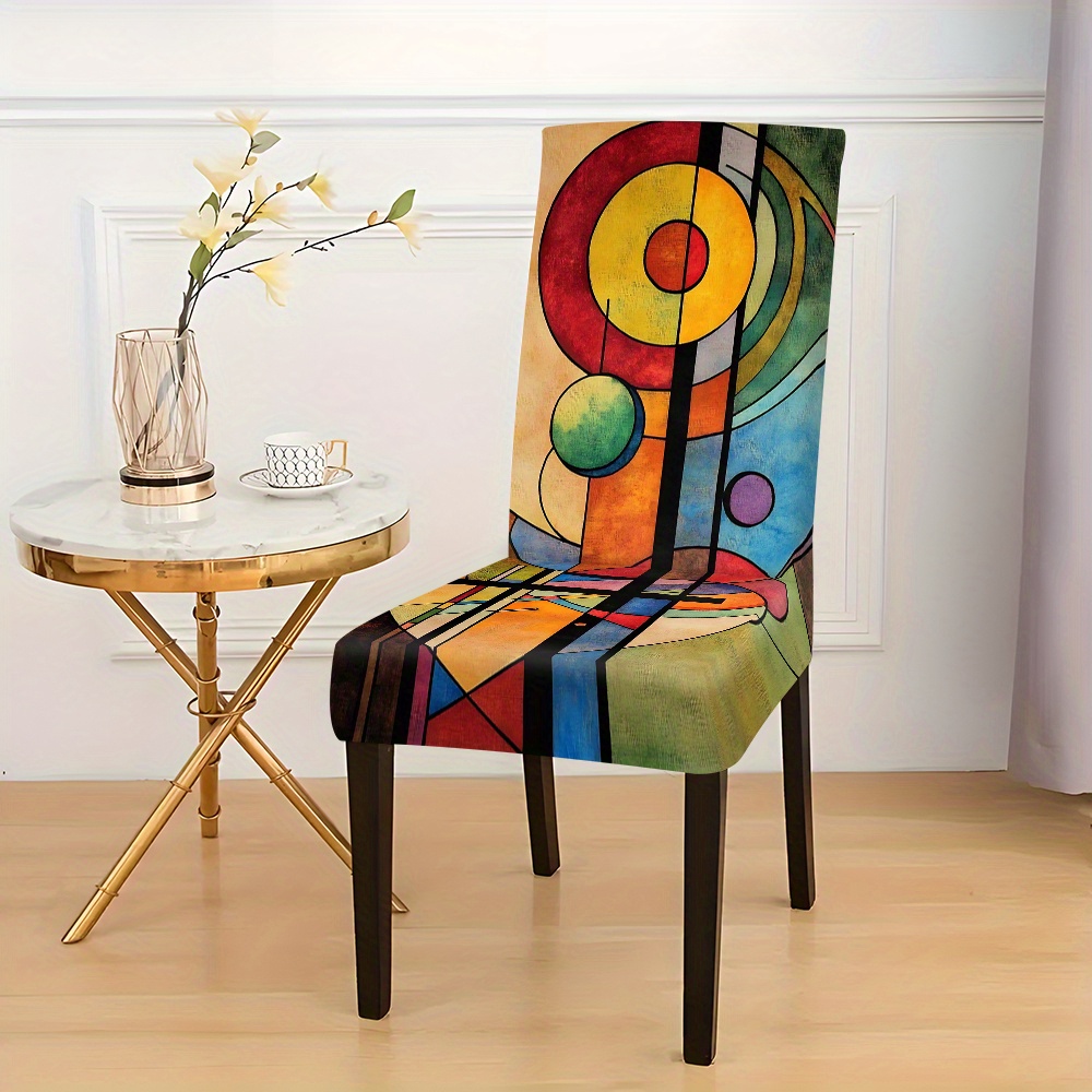 TEMU Elástica Retro Bohemia Estampada para Silla, Juego de de Silla Removible y Lavable, Protector de Asiento Elástico y Ajustado, Impresión Digital