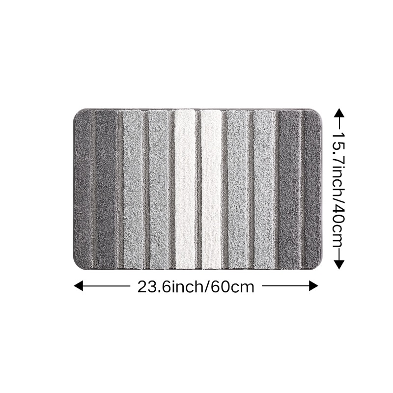 Bathroom Floor Mat, 40x60cm/50x80cm, Made Of Absorbent Fiber Material, Quick Drying And Washable, With Anti-slip Design On The Back, Suitable For Shower Areas, In Multiple Colors