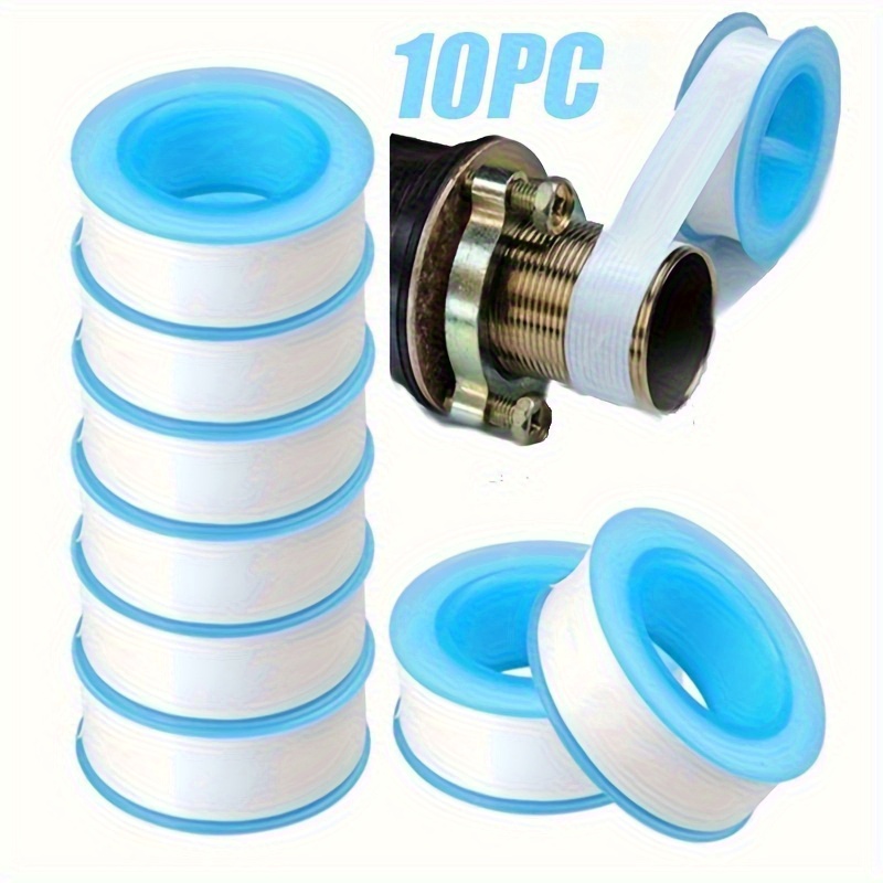 10-roll Set Of Pipe Sealing Tapes, Leak-proof Sealing Tapes, Thread Sealing Tapes, Shower Head Tube Tapes, Kitchen Sink Installation Additions, White Water Pipe Sealing Tapes
