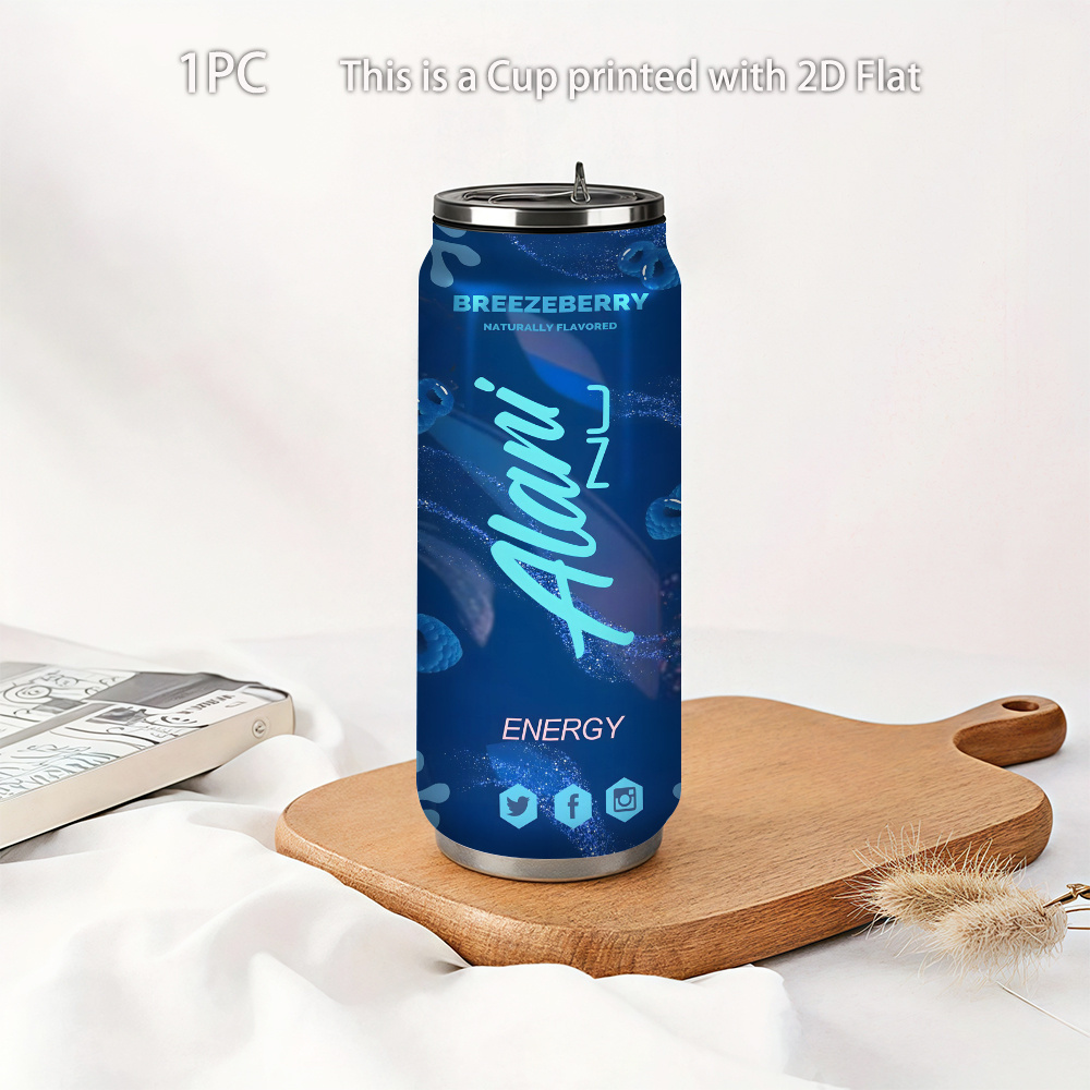 One 17Oz Breezeberry Flavored Energy Drink Can Containing Caffeine - a Double-Walled Vacuum Insulated Stainless Steel Water Bottle Suitable for Outdoor Fitness And Camping