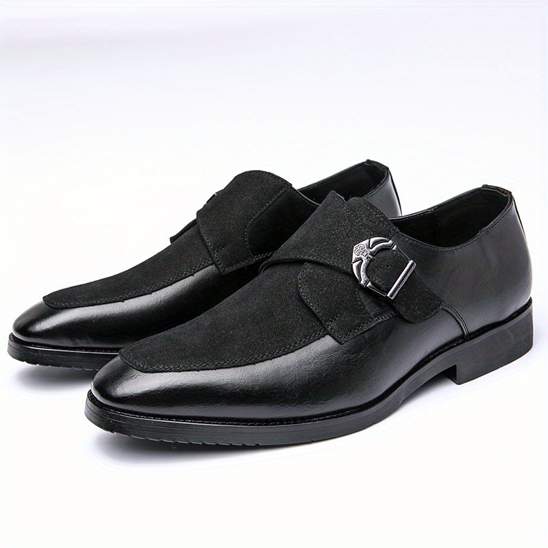 Men's Formal Dress Shoes - British Business Shoes with Slip-On Closure, Brown PU Upper & Non-Slip Rubber Sole, All-Season Formal & Casual Shoes for Office, Wedding, Party - Men's Formal Footwear, Office Wear, Classic Style, Polished Look, Wedding Guests