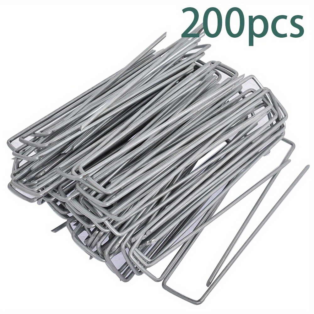 

200 Packs 6in Landscape U-shaped 11 Gauge Garden Stakes Staple Landscape Pins For Garden Fence